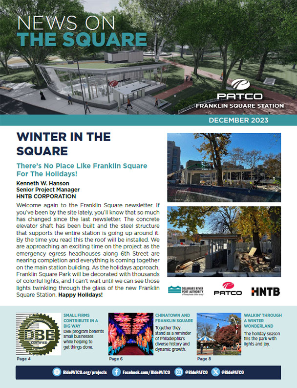 Franklin Square Newsletter December 2023 cover