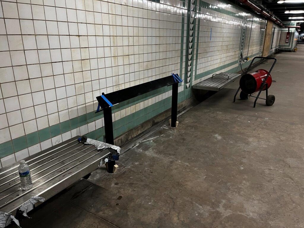 Frames for platform lean bars have now been installed.