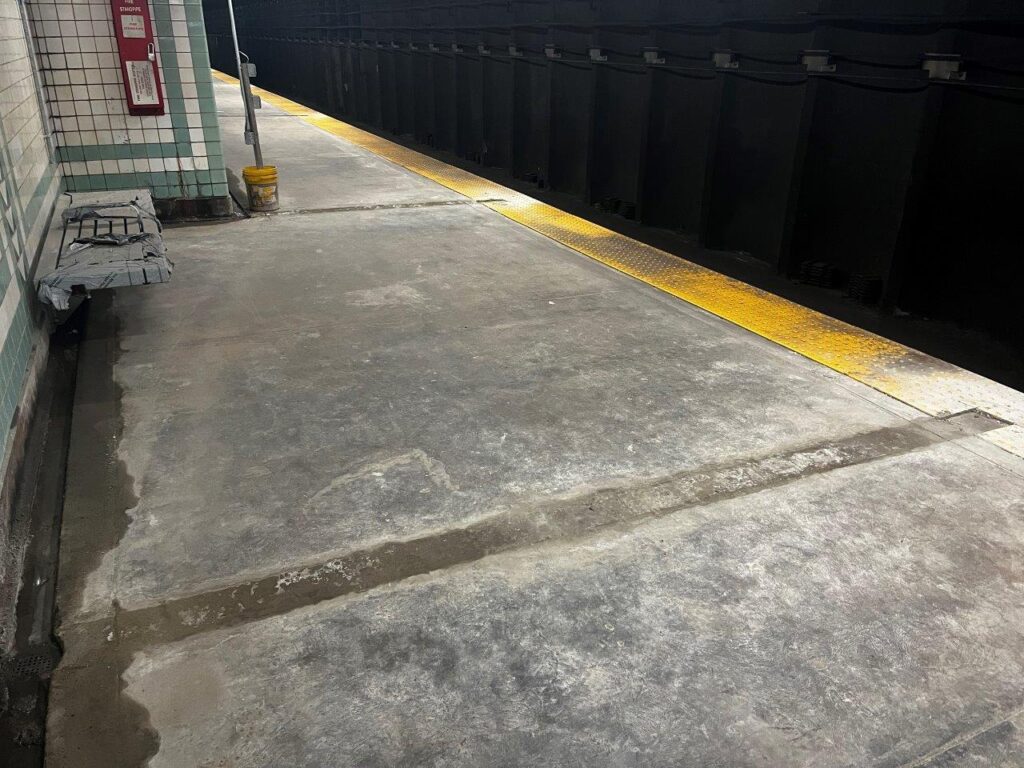 New platform drains have been installed along both platforms.