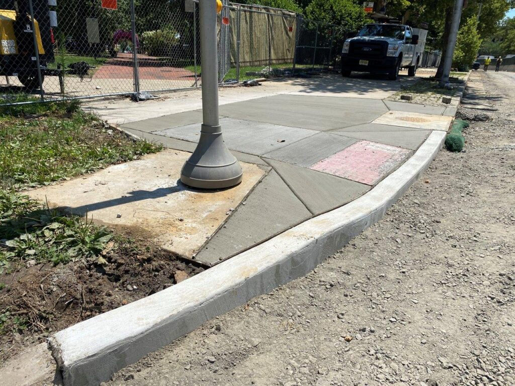The curb cut ramp at the east side of the Franklin and Vine Street intersection has been restored.