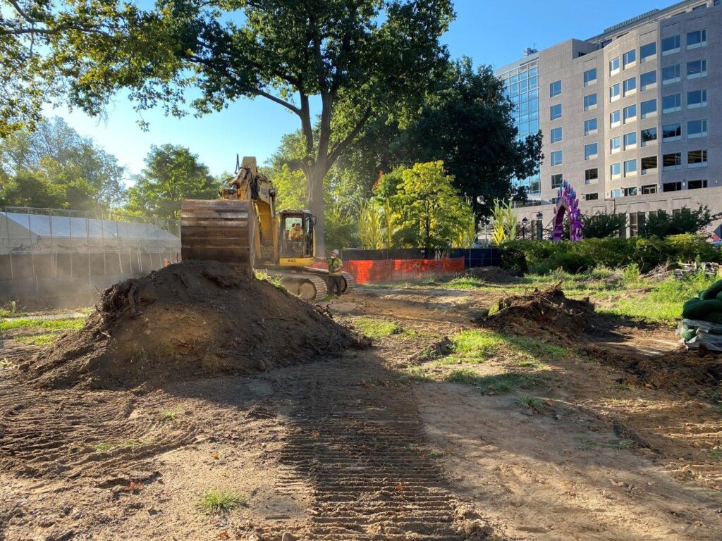 Excavation of topsoil at the future Station Headhouse is now complete.